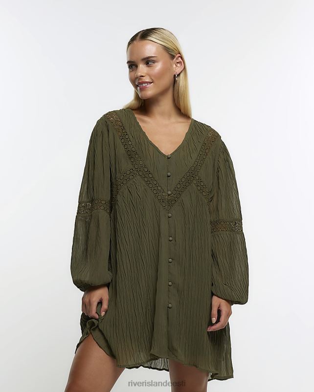 kehakate khaki naised River Island Pisikeste detailidega minikleit 44TLL5275