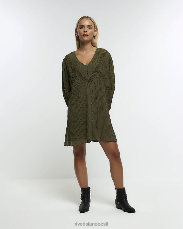 kehakate khaki naised River Island Pisikeste detailidega minikleit 44TLL5275