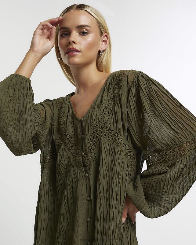 kehakate khaki naised River Island Pisikeste detailidega minikleit 44TLL5275