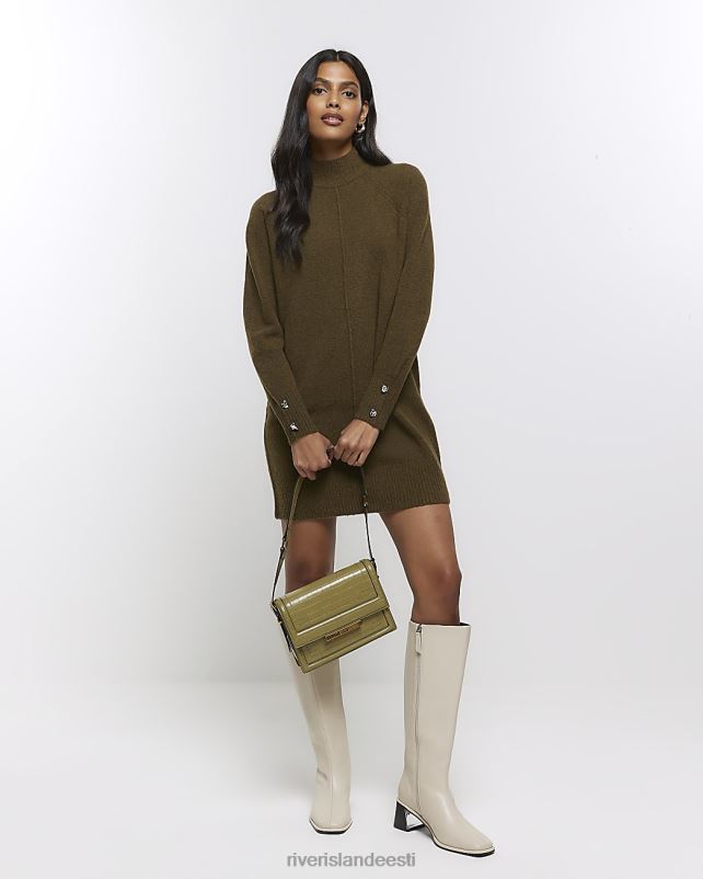 kehakate khaki naised River Island kootud hubane kampsun minikleit 44TLL573