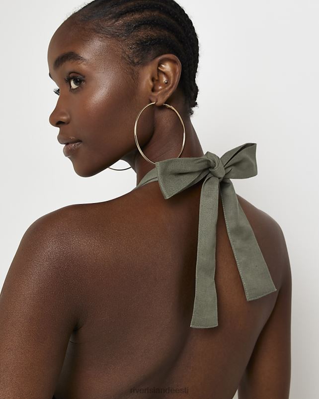 kehakate khaki naised River Island linasegust päitsetega rula minikleit 44TLL1491