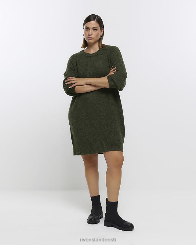 kehakate khaki naised River Island lisaks pikkade varrukatega minikleit 44TLL2223