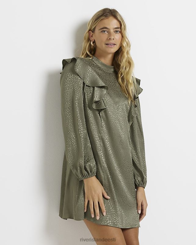 kehakate khaki naised River Island minikleit žakaarmassiga 44TLL2000