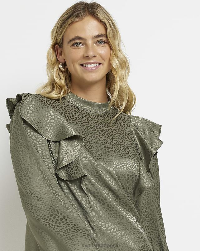 kehakate khaki naised River Island minikleit žakaarmassiga 44TLL2000