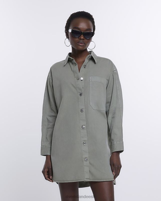 kehakate khaki naised River Island pikkade varrukatega minisärkkleit 44TLL4872