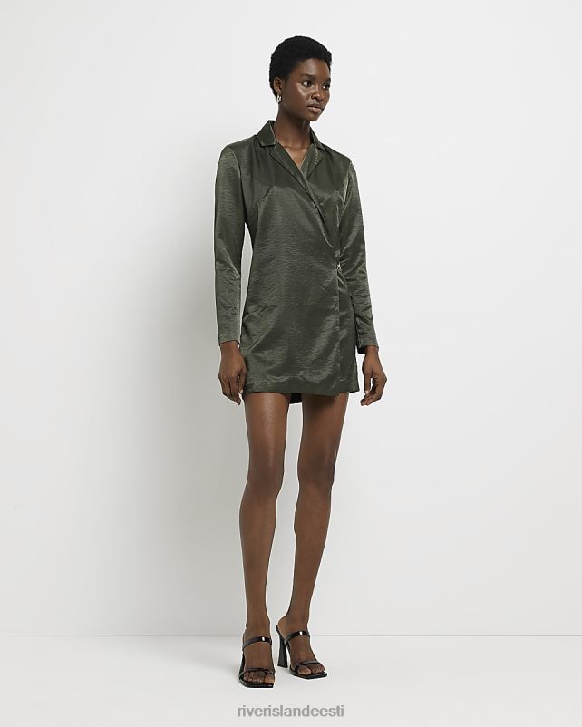 kehakate khaki naised River Island satiinist mini bleiserkleit 44TLL2041