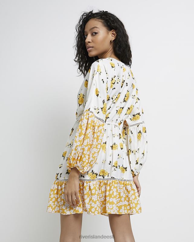 kehakate kollane naised River Island lilleline smock minikleit 44TLL2181