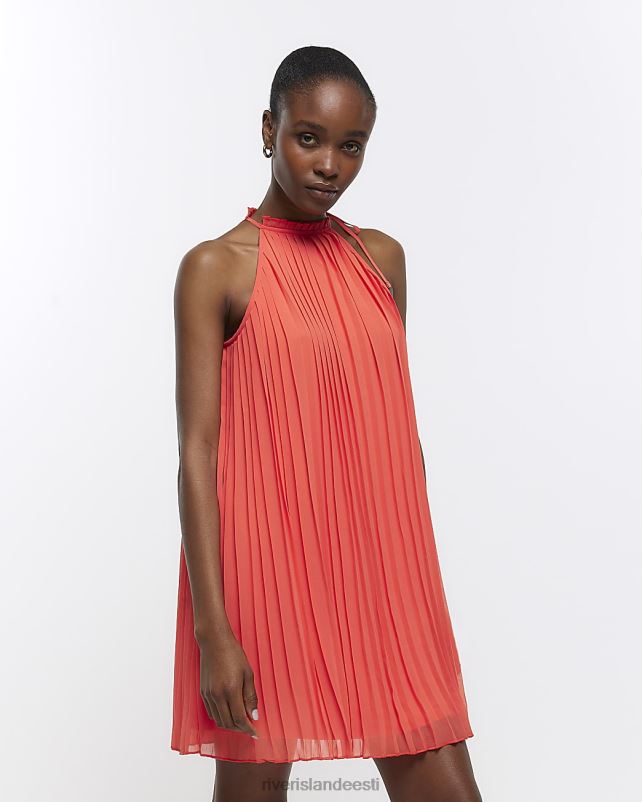 kehakate korallid naised River Island plisse minikleit 44TLL1489