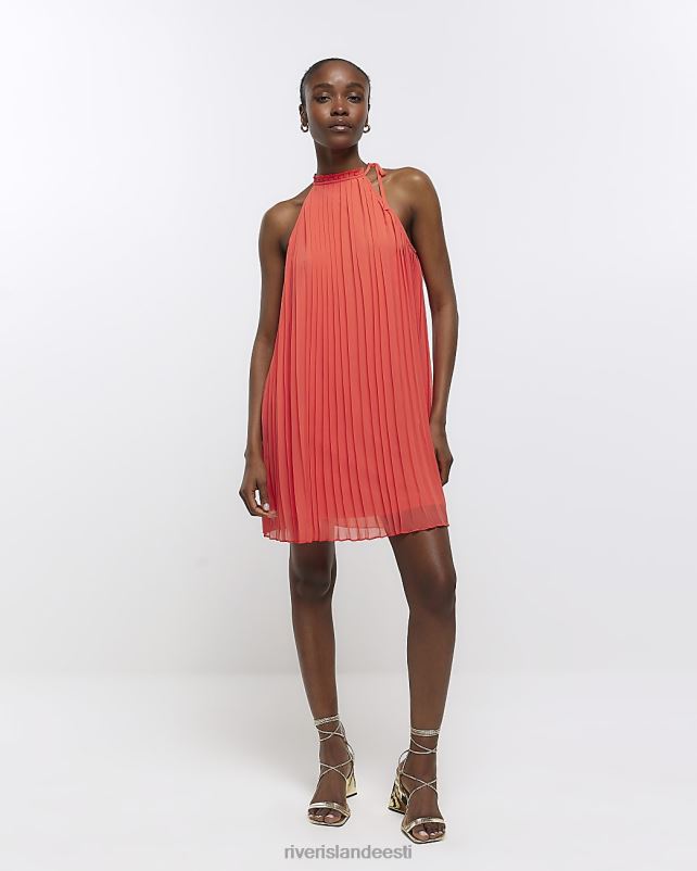 kehakate korallid naised River Island plisse minikleit 44TLL1489