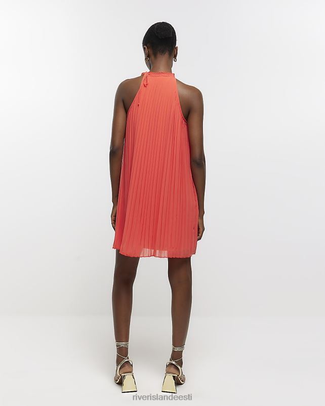 kehakate korallid naised River Island plisse minikleit 44TLL1489