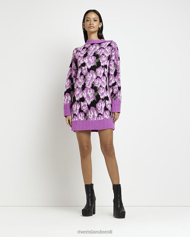 kehakate kreem naised River Island lilleline kootud kampsun minikleit 44TLL4965