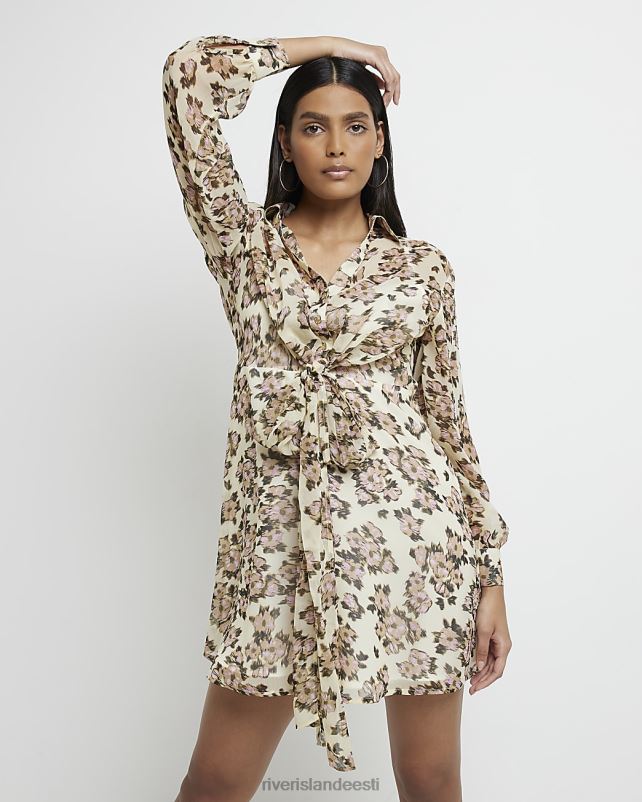 kehakate kreem naised River Island lilleline minisärkkleit 44TLL4972