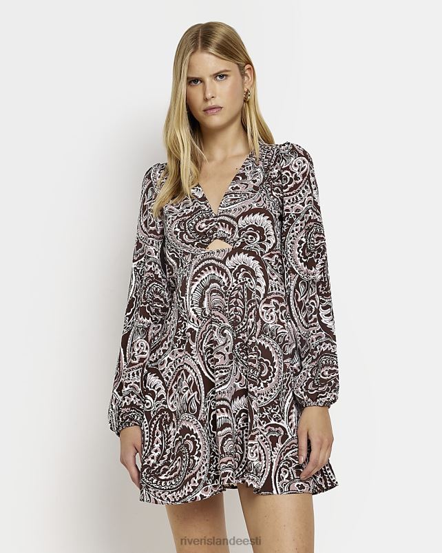 kehakate kreem naised River Island paisley lõigatud minikleit 44TLL2007