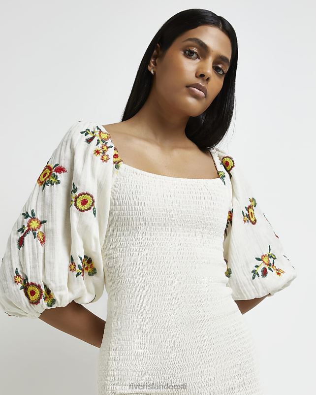 kehakate kreem naised River Island shirred bodycon minikleit 44TLL2173