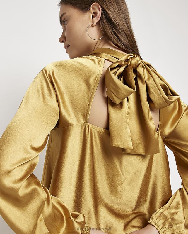 kehakate kullast naised River Island satiinist mähisega swing minikleit 44TLL4977