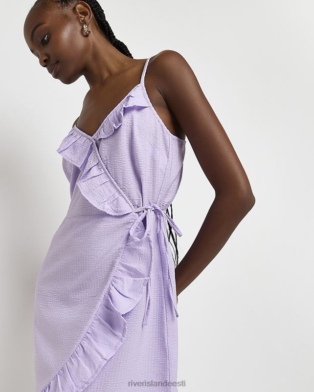 kehakate lilla naised River Island frill wrap slip mini kleit 44TLL1711