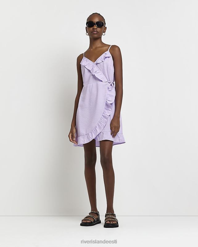 kehakate lilla naised River Island frill wrap slip mini kleit 44TLL1711
