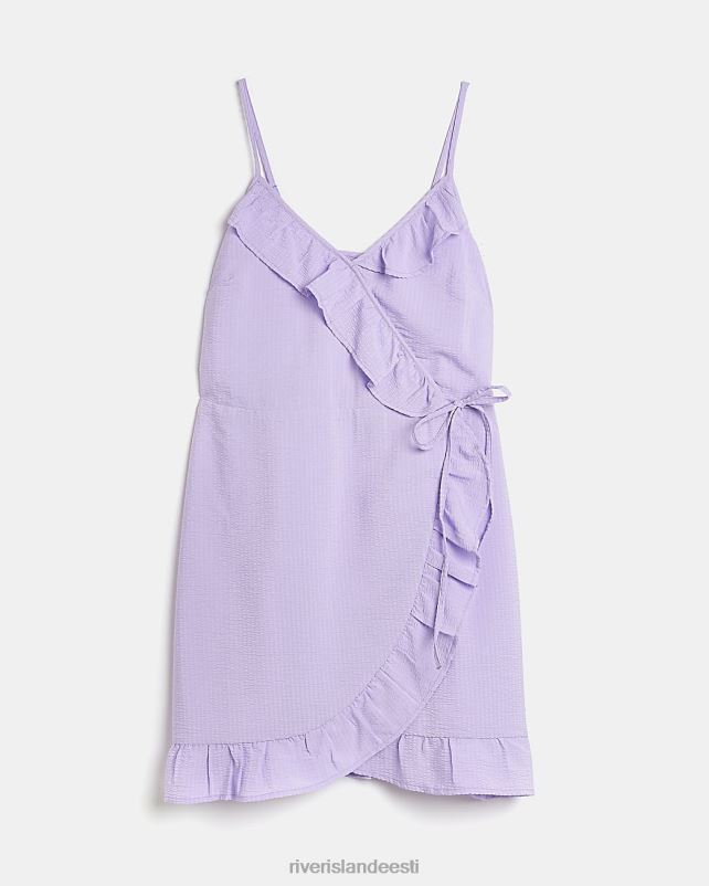 kehakate lilla naised River Island frill wrap slip mini kleit 44TLL1711