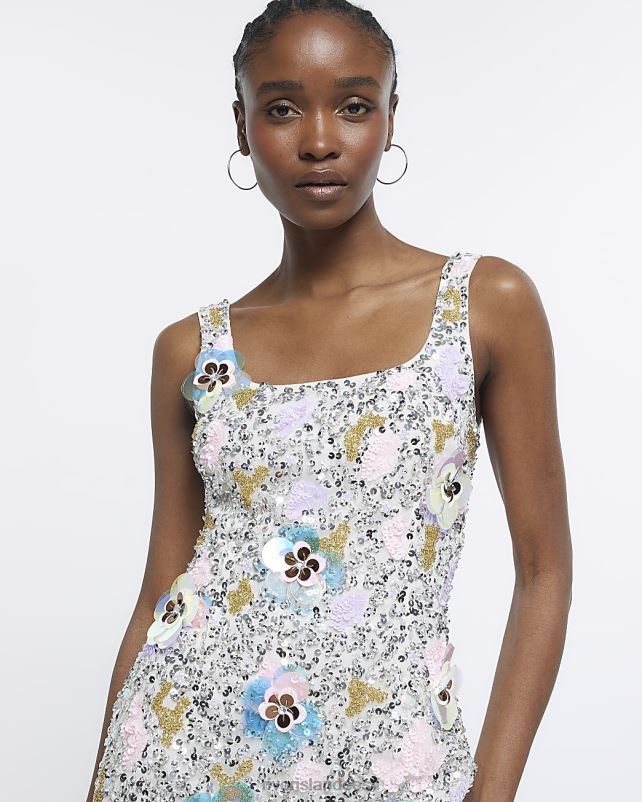 kehakate lilla naised River Island lilleline litriga minikleit 44TLL4844