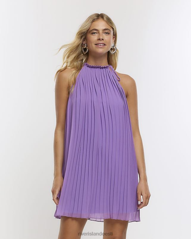 kehakate lilla naised River Island plisseeritud minikleit 44TLL1487