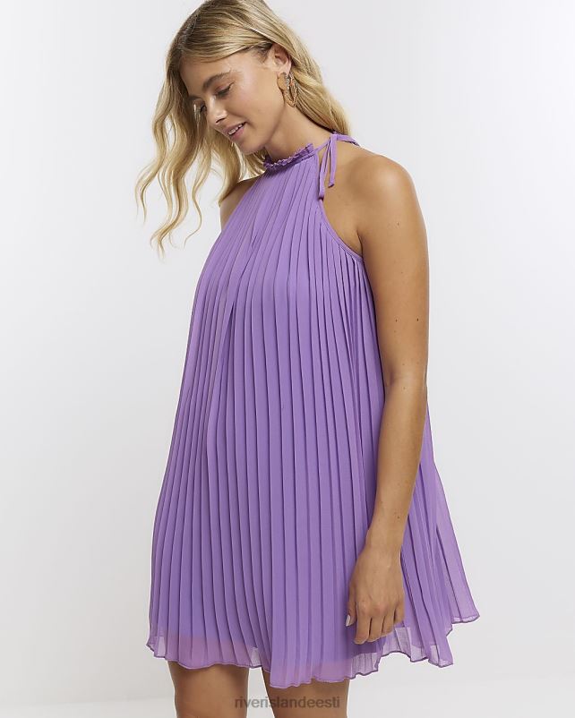kehakate lilla naised River Island plisseeritud minikleit 44TLL1487
