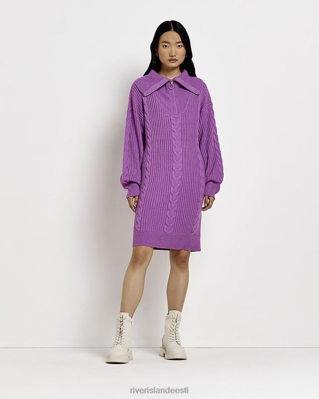 kehakate lilla naised River Island poollukuga minikleit 44TLL1839