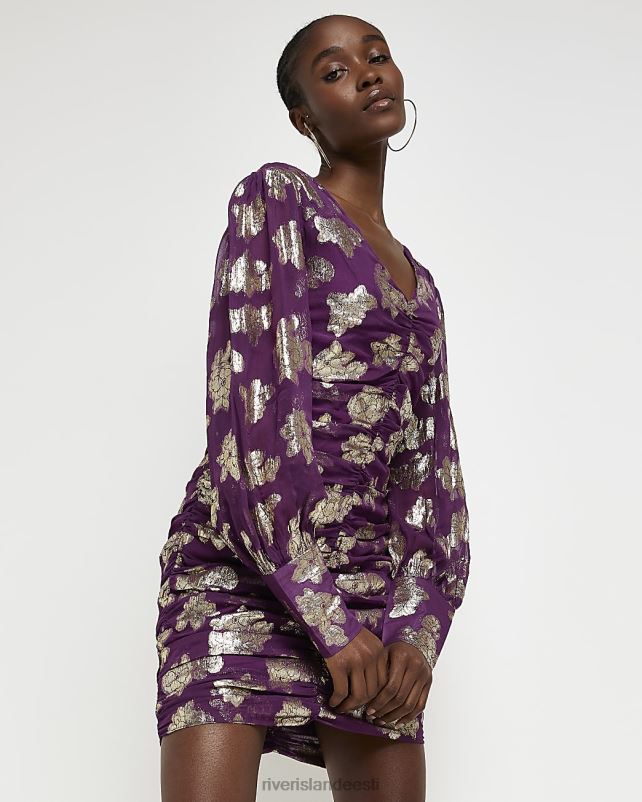 kehakate lilla naised River Island rusuv bodycon minikleit 44TLL2040