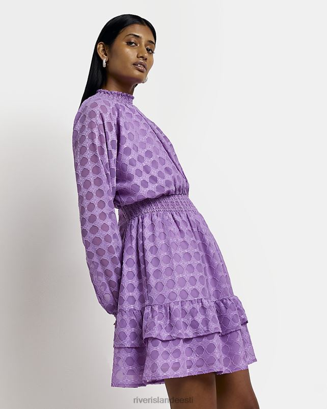 kehakate lilla naised River Island shirred detail uisutaja minikleit 44TLL4704