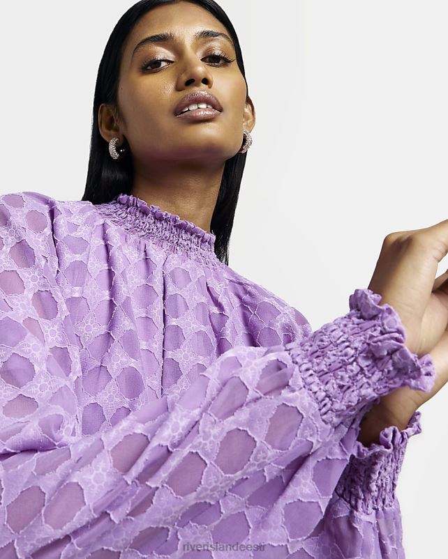 kehakate lilla naised River Island shirred detail uisutaja minikleit 44TLL4704