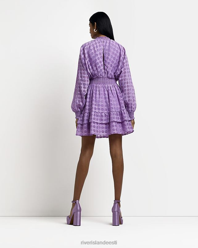 kehakate lilla naised River Island shirred detail uisutaja minikleit 44TLL4704