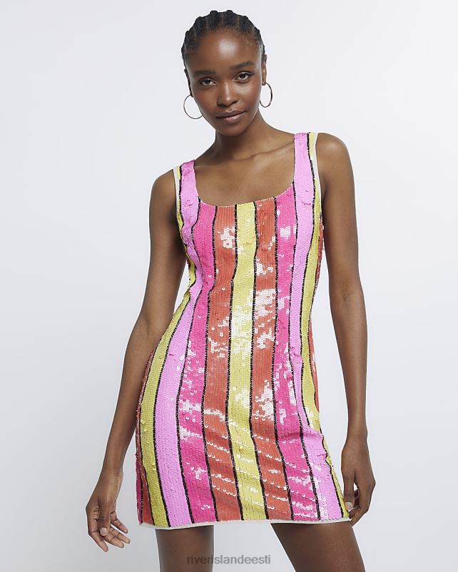 kehakate mitmevärviline naised River Island triibuline litritega minikleit 44TLL4834