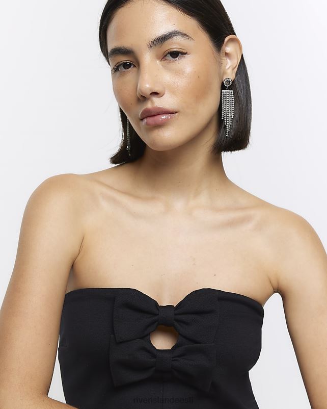 kehakate must naised River Island Bow bandeau minikleit 44TLL3865