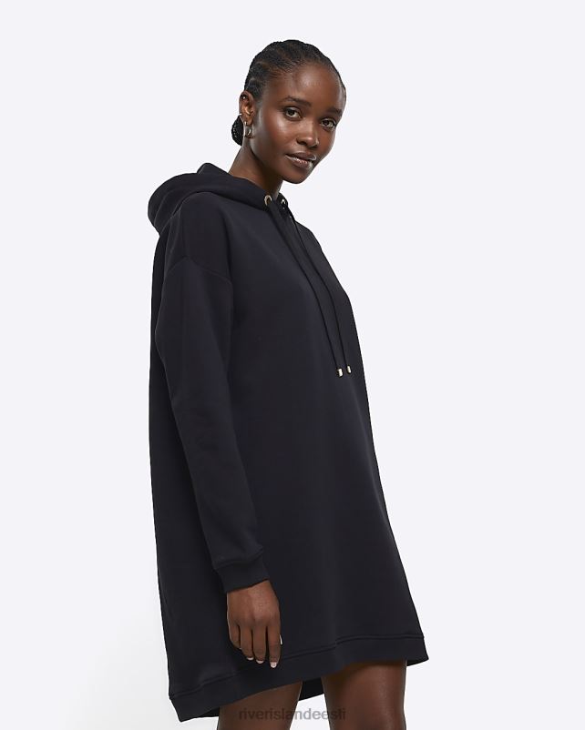 kehakate must naised River Island kapuutsiga dressipluus minikleit 44TLL1006