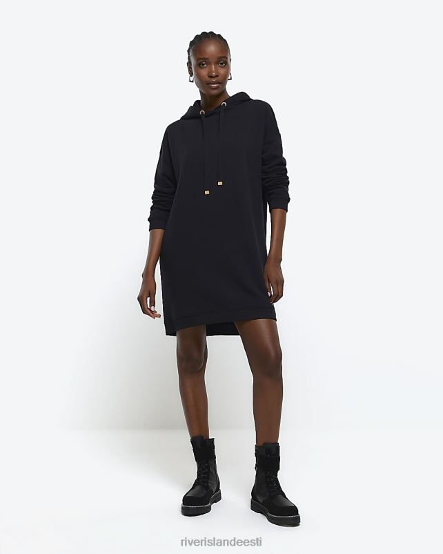 kehakate must naised River Island kapuutsiga dressipluus minikleit 44TLL1006