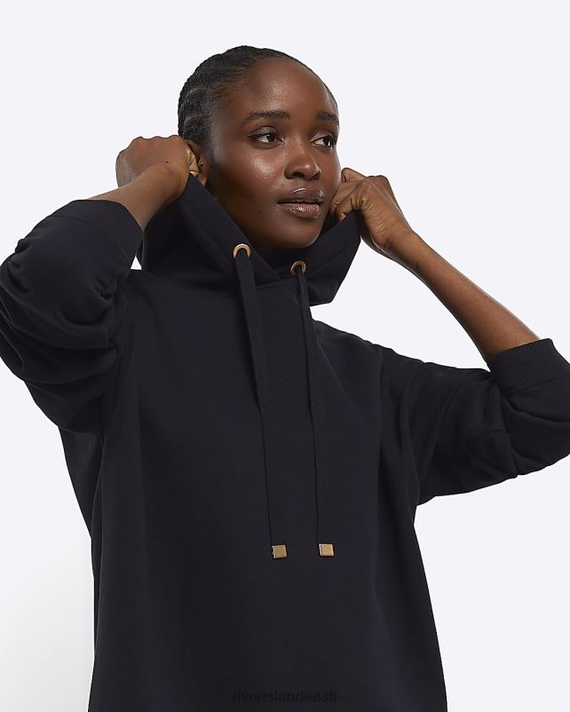 kehakate must naised River Island kapuutsiga dressipluus minikleit 44TLL1006