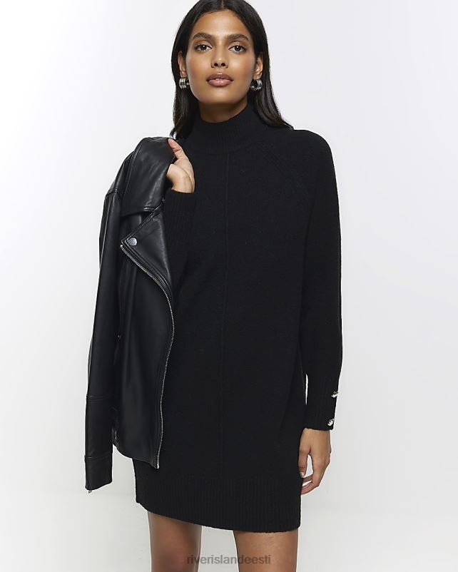 kehakate must naised River Island kootud hubane kampsun minikleit 44TLL574