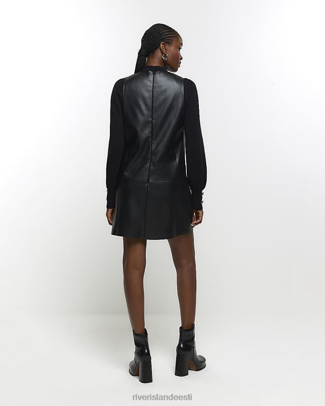 kehakate must naised River Island kunstnahast vahetustega minikleit 44TLL3756