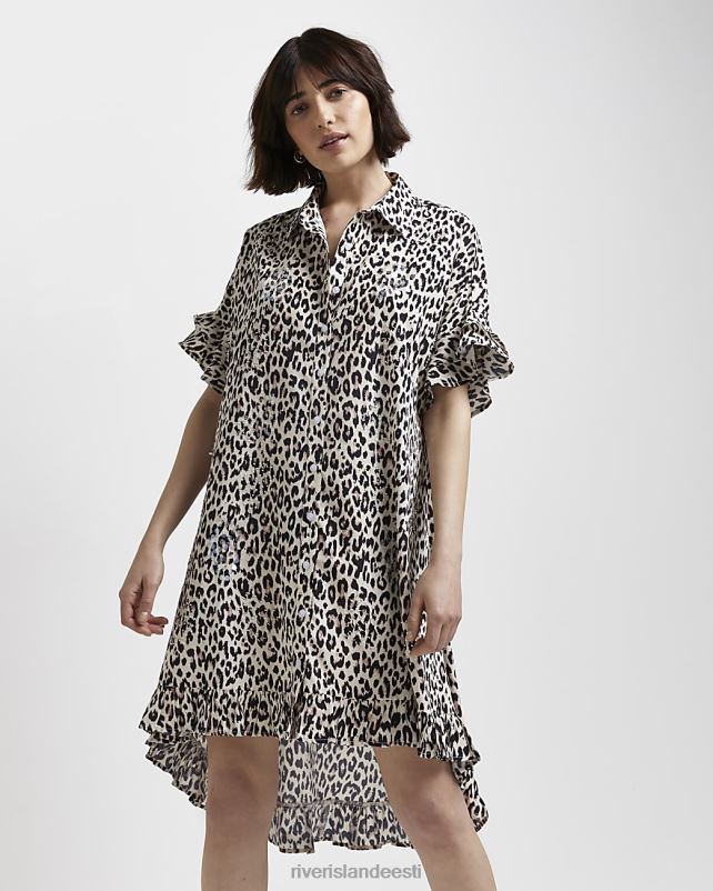 kehakate must naised River Island leopardimustriline minisärkkleit 44TLL2194