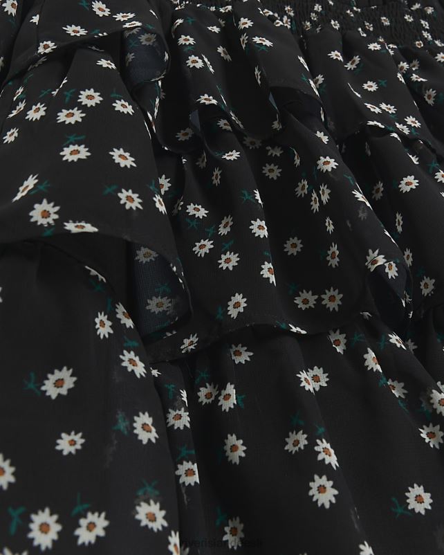 kehakate must naised River Island lilleline volangiga minikleit 44TLL4082