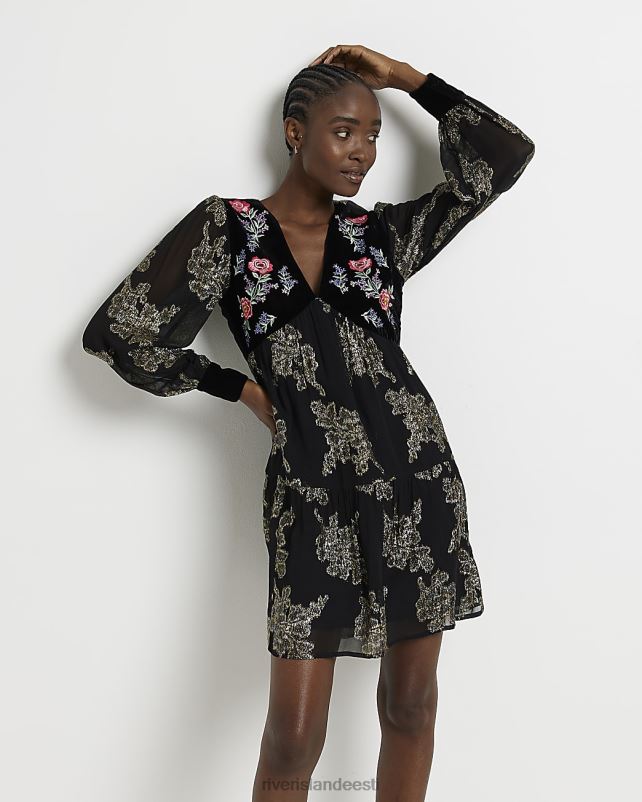 kehakate must naised River Island lilletikandiga minikleit 44TLL4971