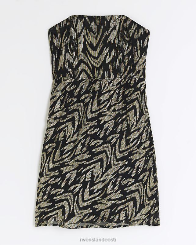 kehakate must naised River Island loomamustriga bandeau minikleit 44TLL3951