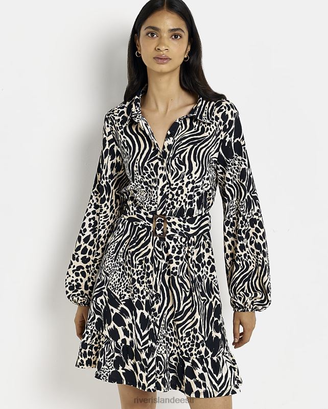 kehakate must naised River Island loomamustriga minisärkkleit 44TLL2088