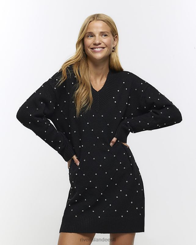 kehakate must naised River Island minikleit diamante kampsuniga 44TLL632