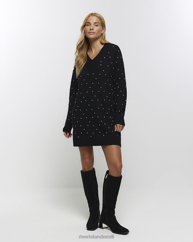 kehakate must naised River Island minikleit diamante kampsuniga 44TLL632