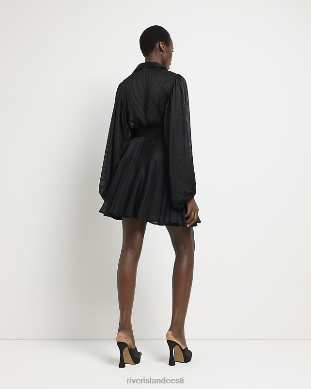 kehakate must naised River Island pikk vööga minisärkkleit 44TLL4937