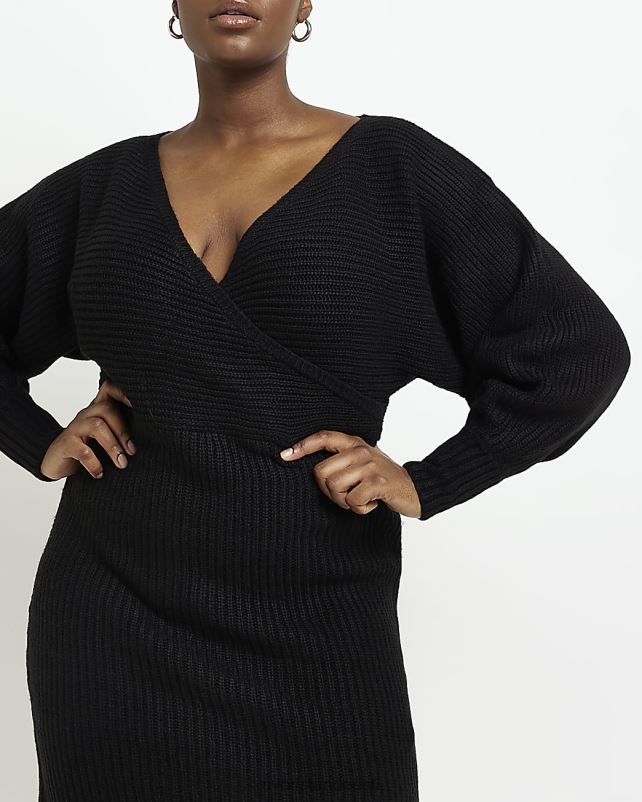 kehakate must naised River Island pluss kootud ümbrisega minikleit 44TLL5198