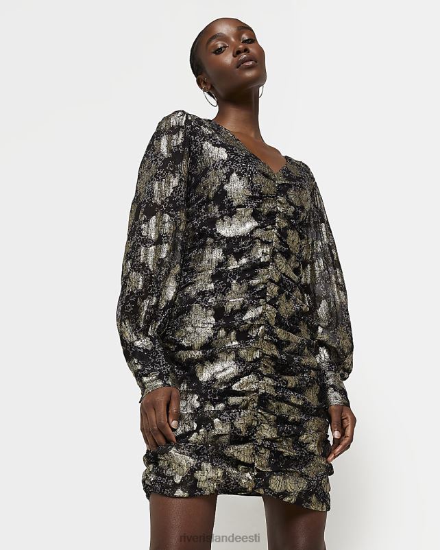 kehakate must naised River Island rusuv bodycon minikleit 44TLL2039