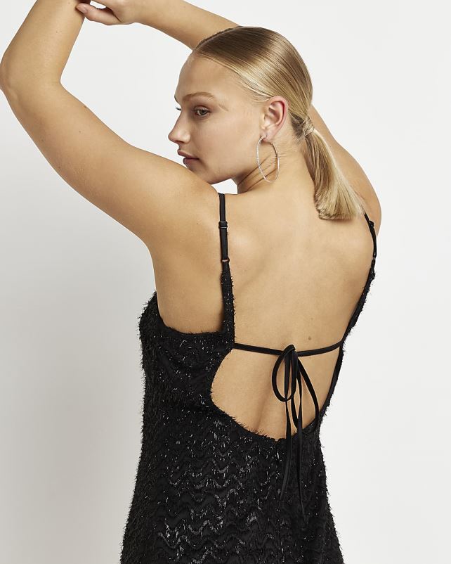 kehakate must naised River Island sädelev minikleit 44TLL4917