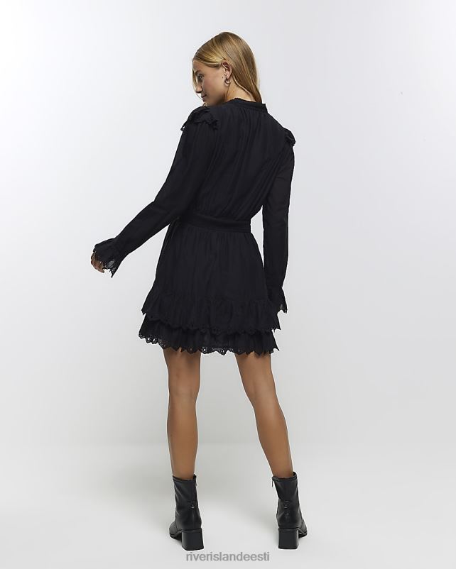 kehakate must naised River Island sassiga minisärkkleit 44TLL4027