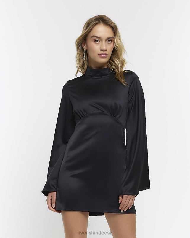 kehakate must naised River Island satiinist vahetustega minikleit 44TLL530